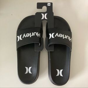 NEW! Hurley Men’s Slides Beach Sandals Flip Flops  Surf Pool Size 10 Black